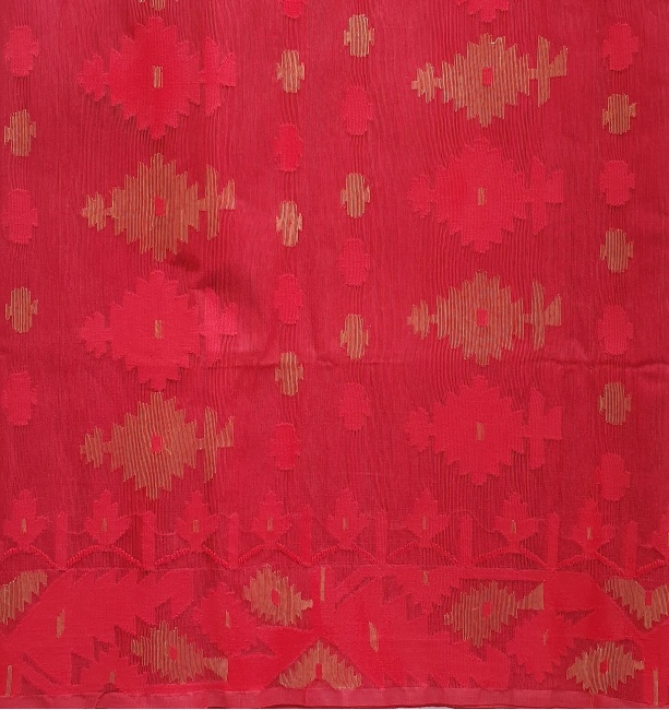 dhakai-jamdani-saree-golden-red