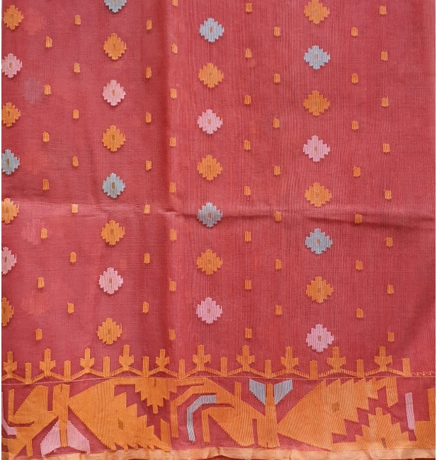 dhakai-jamdani-saree-pink-orange